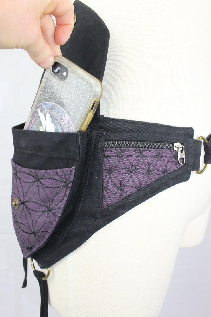Pre Order ABO-507 Double Pocket Flower of Life Belt