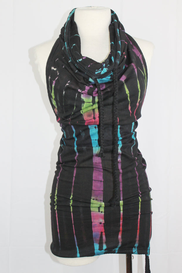 WDO-505C Halter Dress Multi Coloured Tie Dye