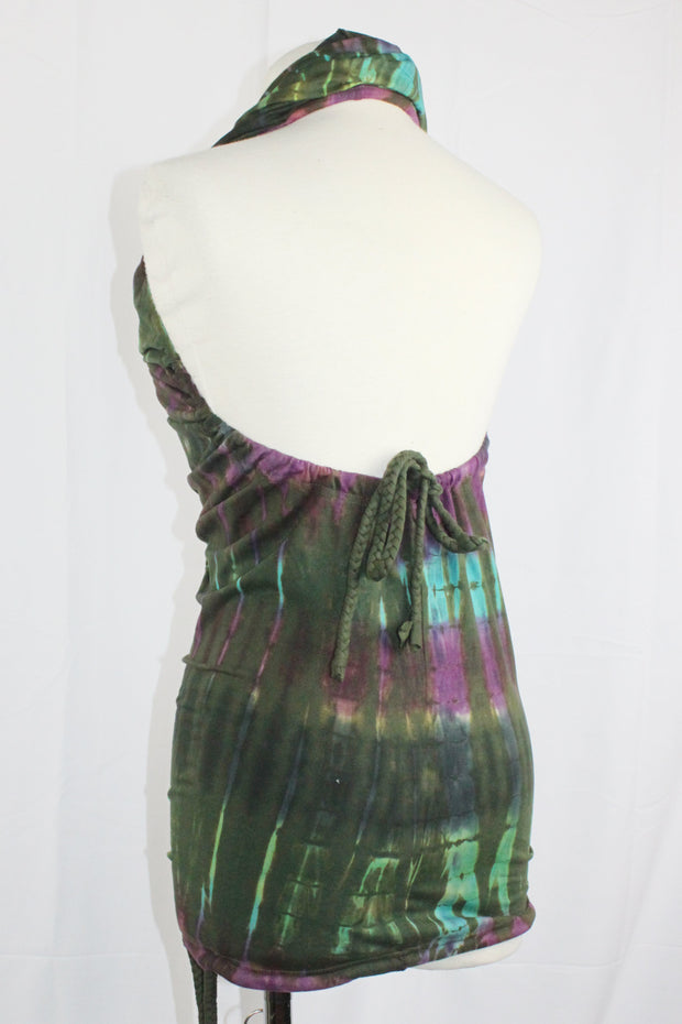 WDO-505C Halter Dress Multi Coloured Tie Dye