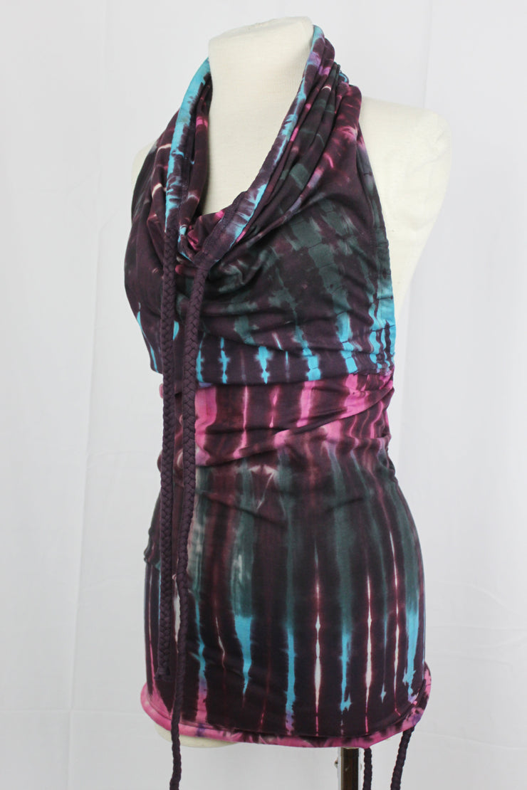 WDO-505C Halter Dress Multi Coloured Tie Dye