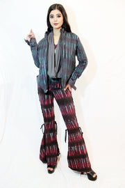 WPO-602B Tie Dyed Braided Bell Bottoms