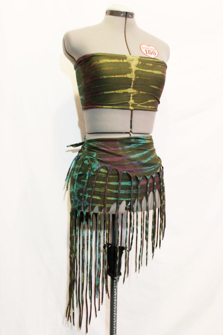 WSO-311B Tie Dyed Fringe Skirt