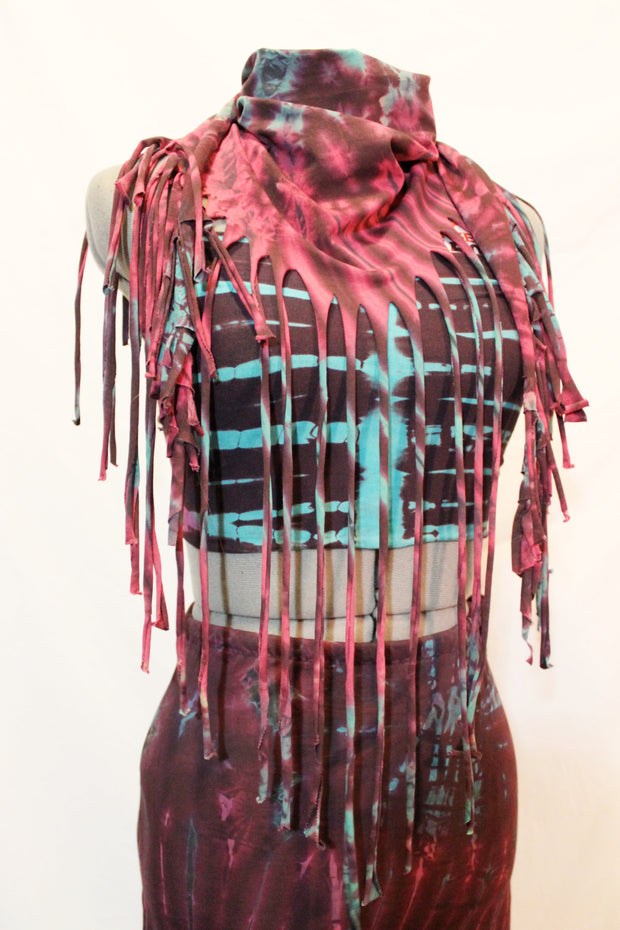 WSO-311B Tie Dyed Fringe Skirt