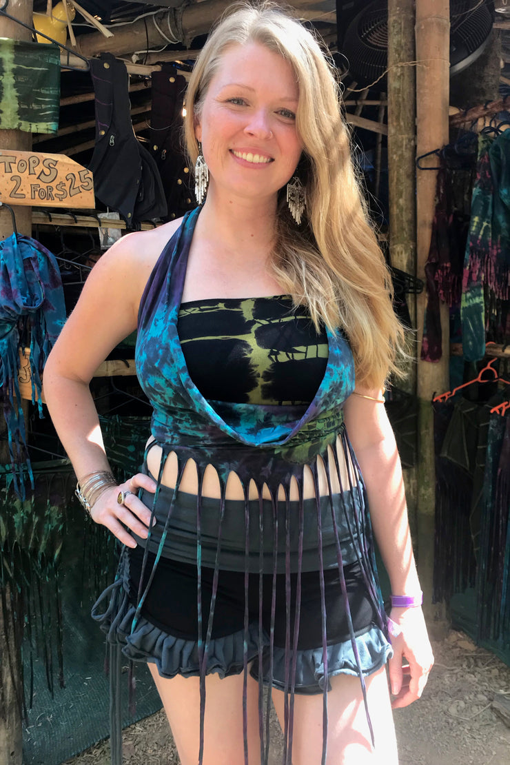 Tie Dyed Fringe Skirt [WSO-311B]