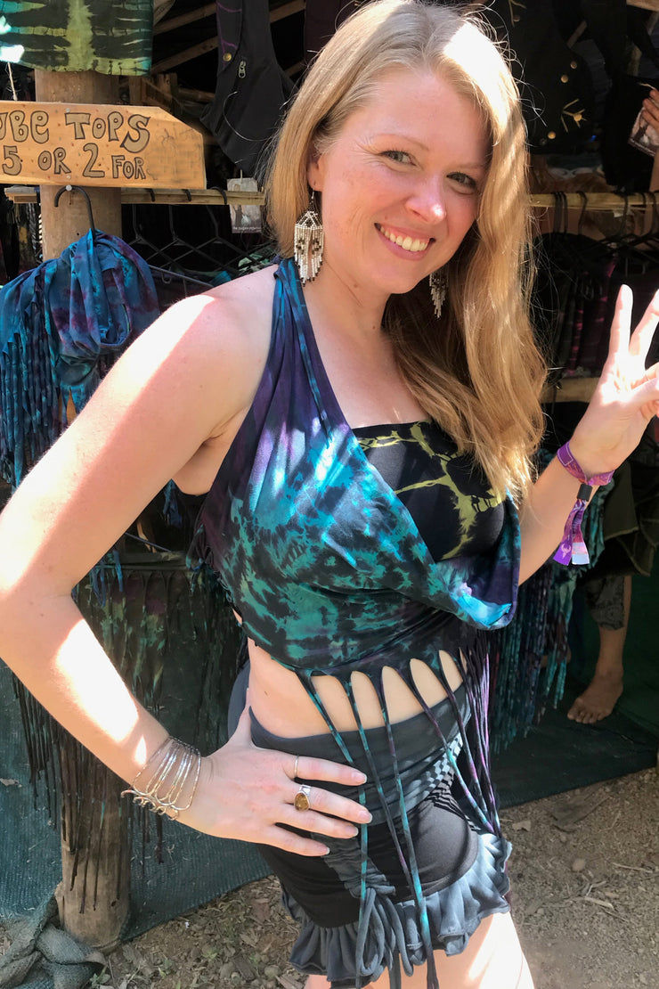 Tie Dyed Fringe Skirt [WSO-311B]