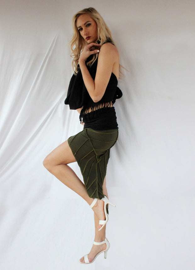 Fold Over Long Leaf Skirt [WSO-508]