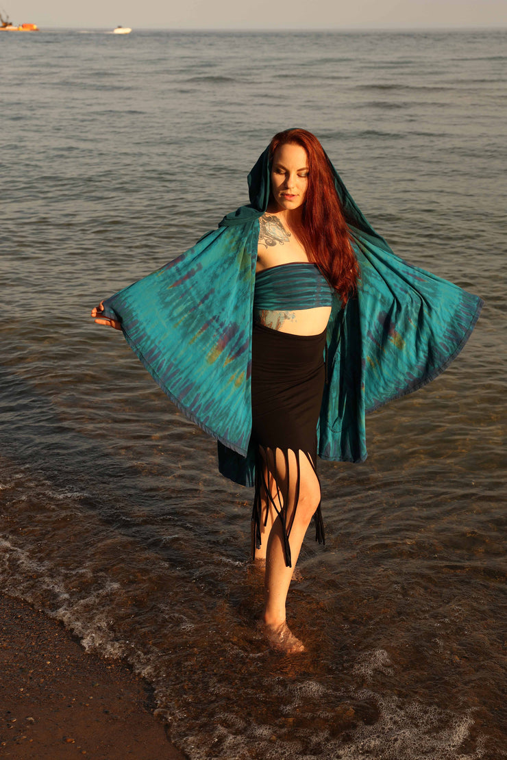 Long Drawstring Fringe Skirt [WSO-703A]