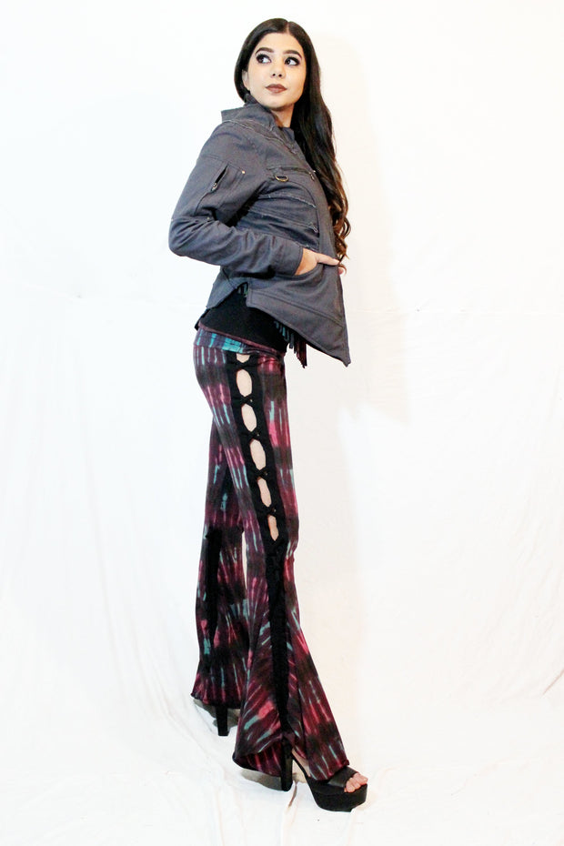 Pre Order WPO-602B Tie Dyed Braided Bell Bottoms