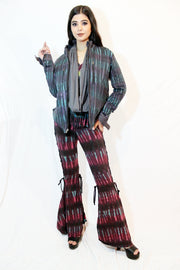 Pre Order WPO-602B Tie Dyed Braided Bell Bottoms