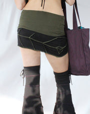 WSO-507 Fold Over Short Leaf Skirt